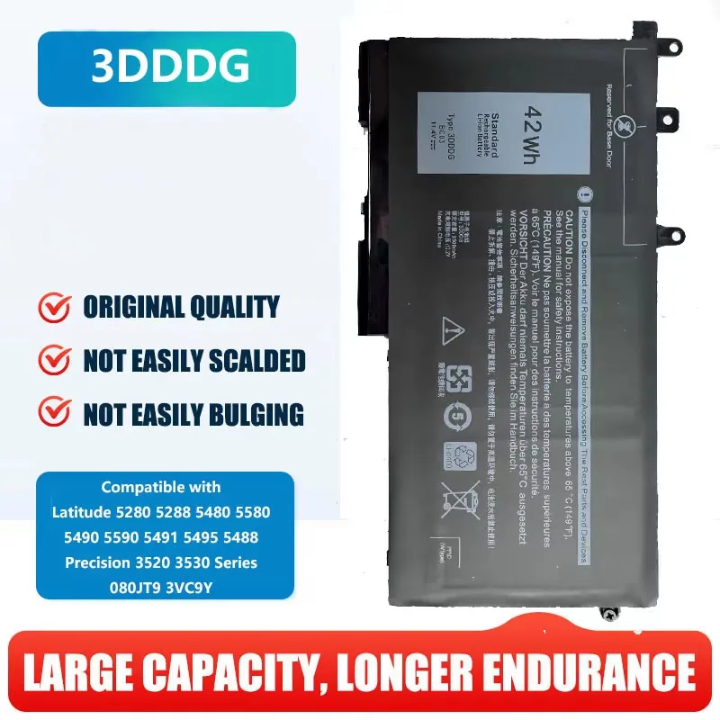 New OEM Genuine 3DDDG Battery For Dell Latitude E5280 E5480 E5580 E5290 E5490 E5491 E5591 E5495 P27S Series 080JT9 03VC9Y 00JWGP 42Wh – Lanka Laptop House