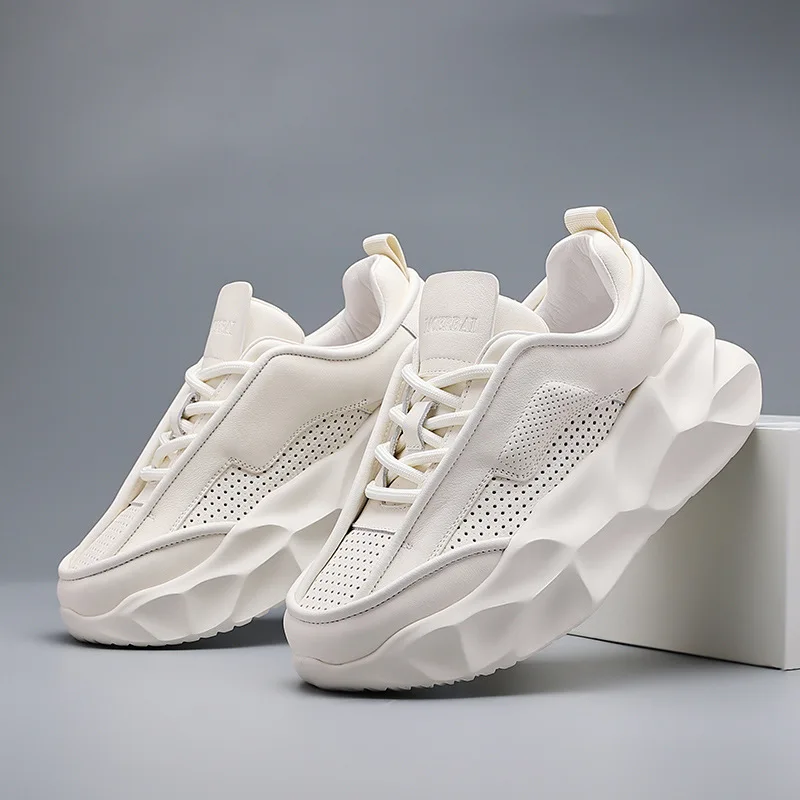 Men's Shoes 2023 Autumn New Soft Sole Sports Shoes Surface Cowhide Trend Thick Sole Comfortable Casual Shoes Women's Shoes 6