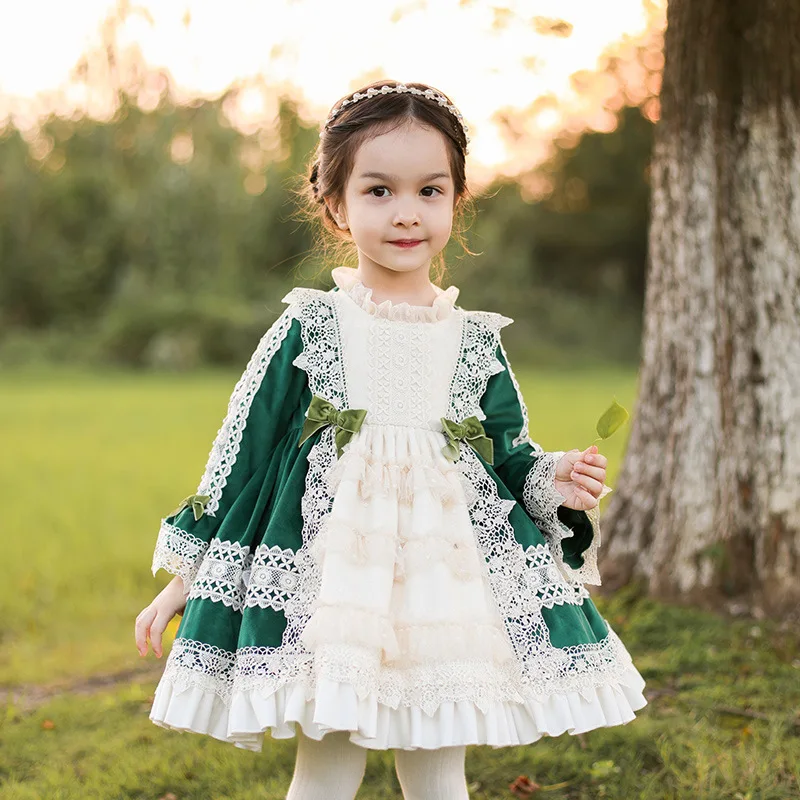

Girls' Winter Velvet Lolita Shaggy Dress