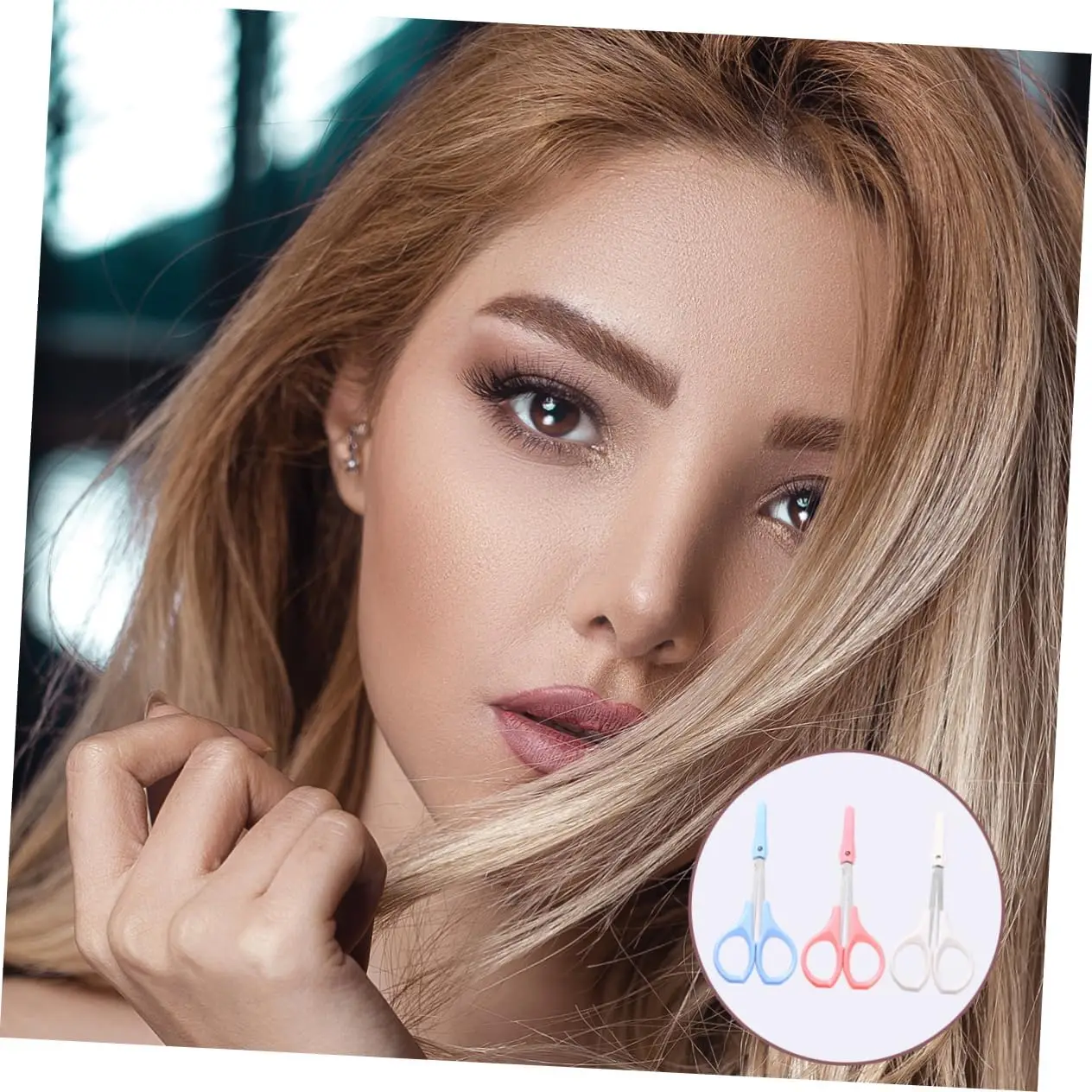 New Stainless Steel Eyelash Scissors Curved White Straight Rounded Makeup Eyelash Cut Tools Nose Hair Scissors for Wedding Gift