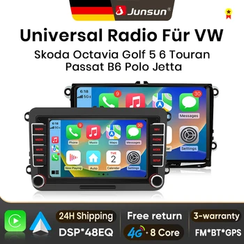 Radio para coche Junsun de 7" y 9" con Android para VW Volkswagen Skoda Octavia Golf 5 6 Touran Passat B6 Polo Jetta, inalámbrico para Apple CarPlay, pantalla IPS, reproductor de vídeo multimedia estéreo, sistemas inteligentes para automóvil, 2 Din, autorradio, unidad principal, Bluetooth, GPS, RDS 1