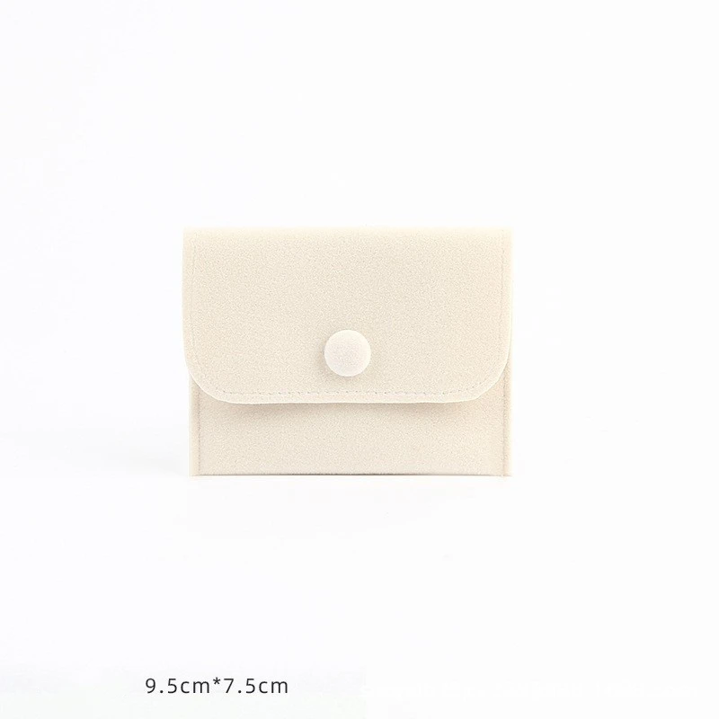 15 Sacchetti Portagioielli In Velluto Beige, 7x7 Cm, Con Bottone A Pressione, Per Viaggio E Regali
