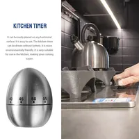 Minuterie mécanique de cuisine créative en acier inoxydable, type œuf, 60 apprentis, rappel de cuisson, 1 pièce 5