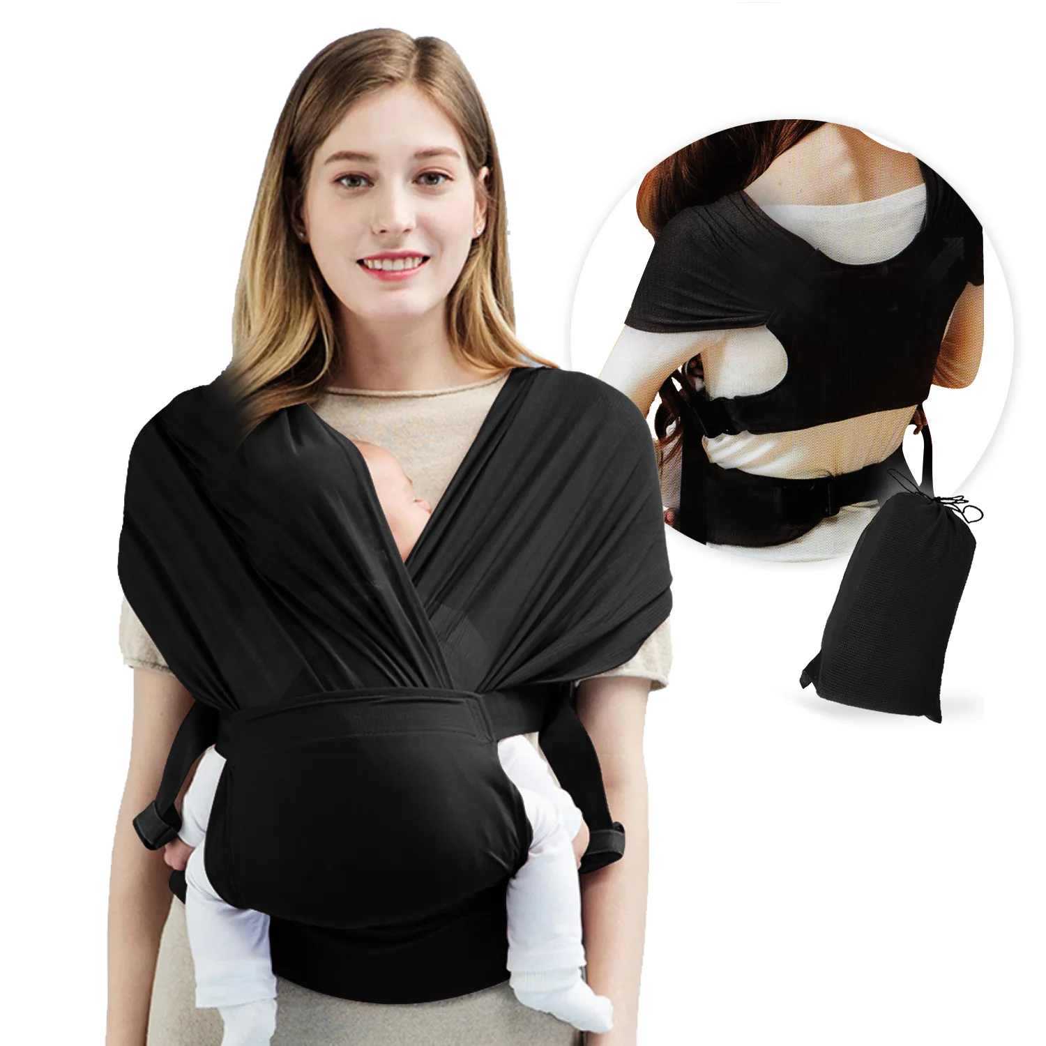 All-in-1 Stretchy Baby Wraps Baby Sling Infant Carrier Nursing Cover Hands Free Baby Wrap X Baby Carrier Great Baby Shower Gift