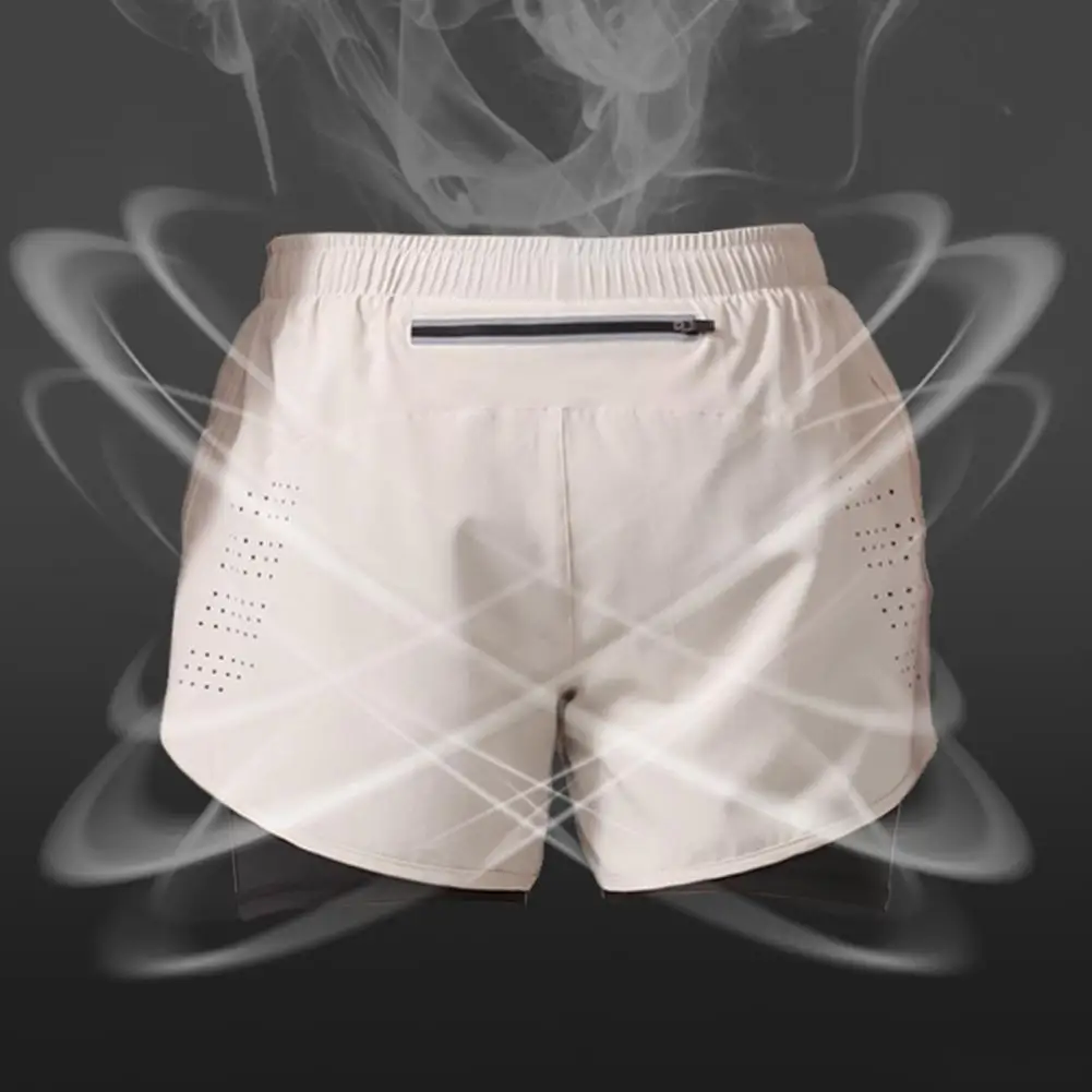 

Trendy Men Running Shorts Quick Dry Super Soft Men Short Pants Elastic Waist Inner Pockets Sports Shorts