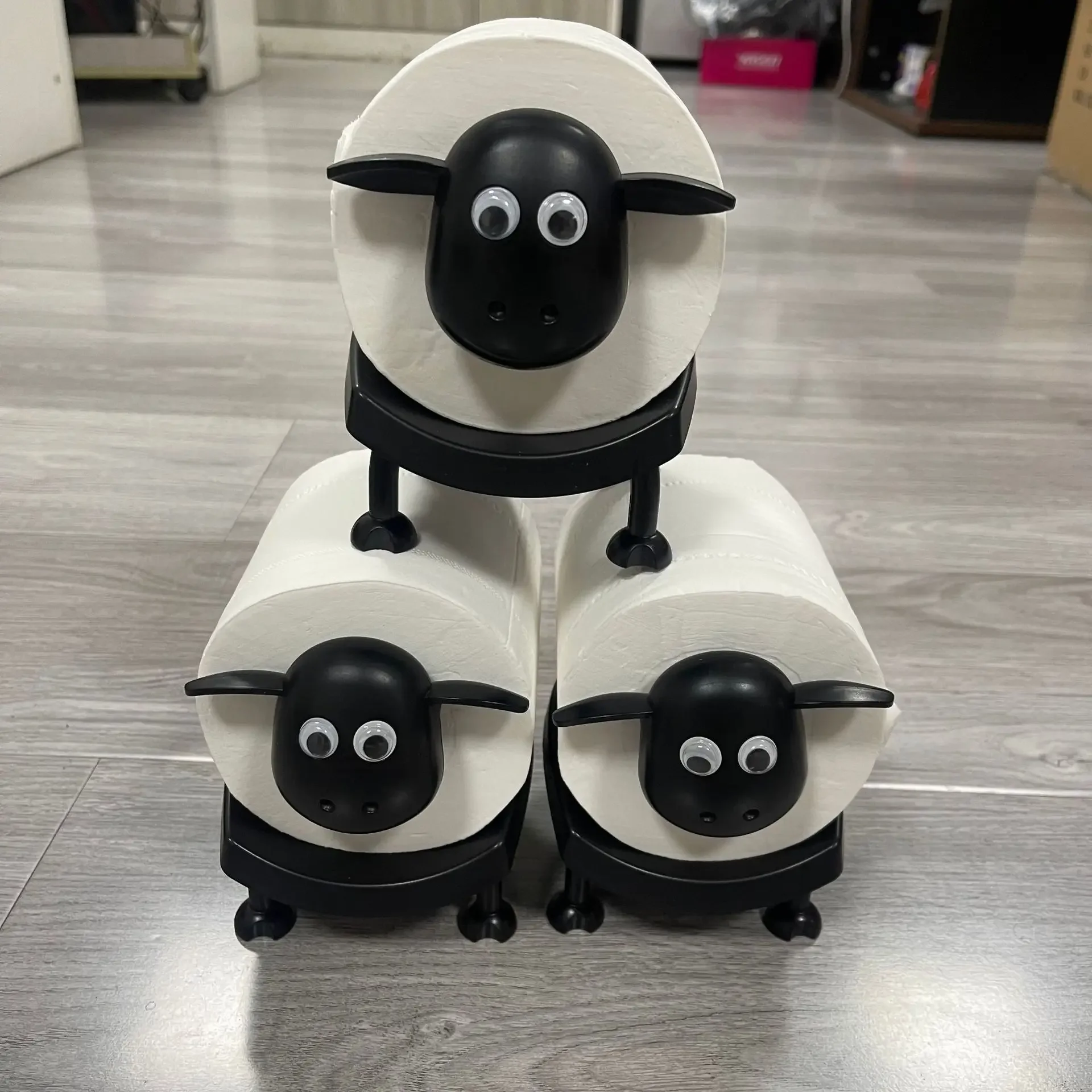 Sheep Toilet Roll Holder Funny Toilet Paper Holder Free Standing Bathroom Set Black Sheep Roll Rack Cute Bathroom Decor 6