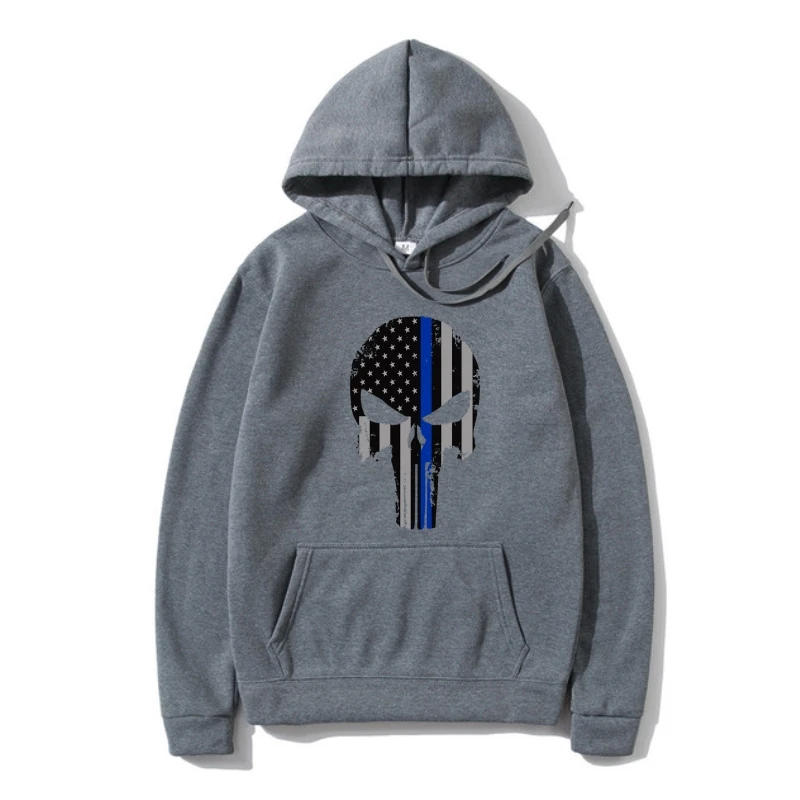 

Thin Blue Line Punisher Outerwear For Womens Hoodies