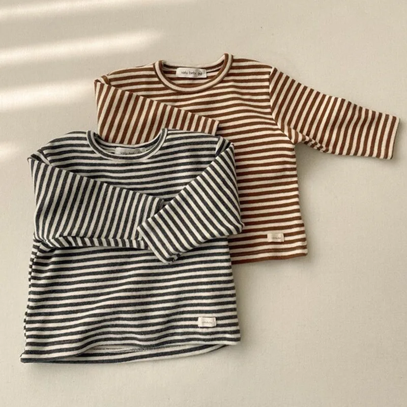 Winter New Baby Long Sleeve Warm Coat Plus Velvet Thick Infant Girls Fleece Plaid Coat Boys Padded Jacket Toddler Clothes
