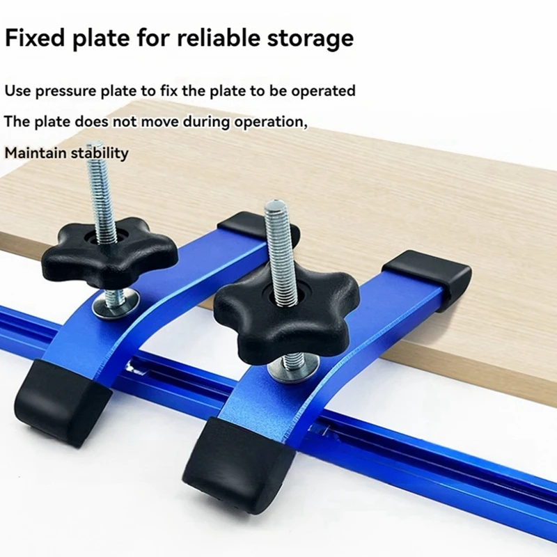 A40T 6Pack T-Track Hold Down Clamp With T Bolts & Silder,Aluminum Alloy T Track Clamps For Woodworking