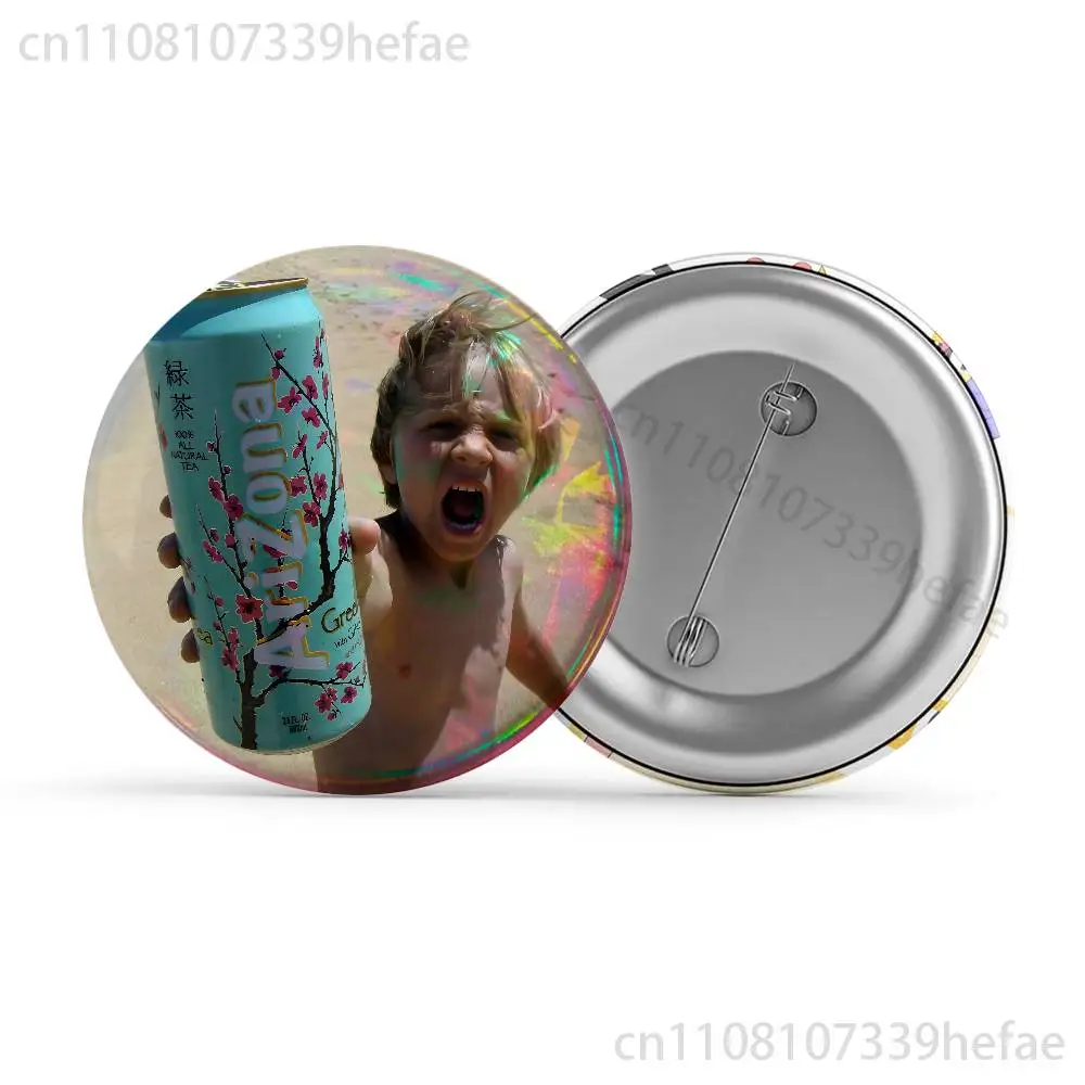 A-ArizonaES 녹차 인장 배지 케이스 장 44mm 32mm 58mm 라운드 틴플레이트 핀 브로치 선물