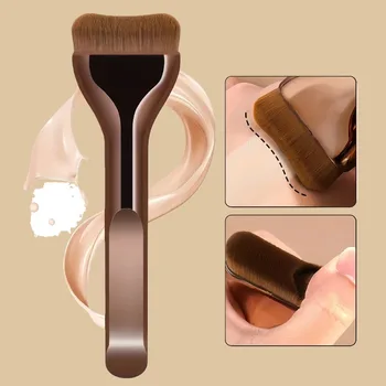 1/2Pc Multi-Use Foundation Ultra-Fine, Hypoallergenic Nylon Bristle Oval Foundation Brush for BB Cream, Foundation, Concealer 1