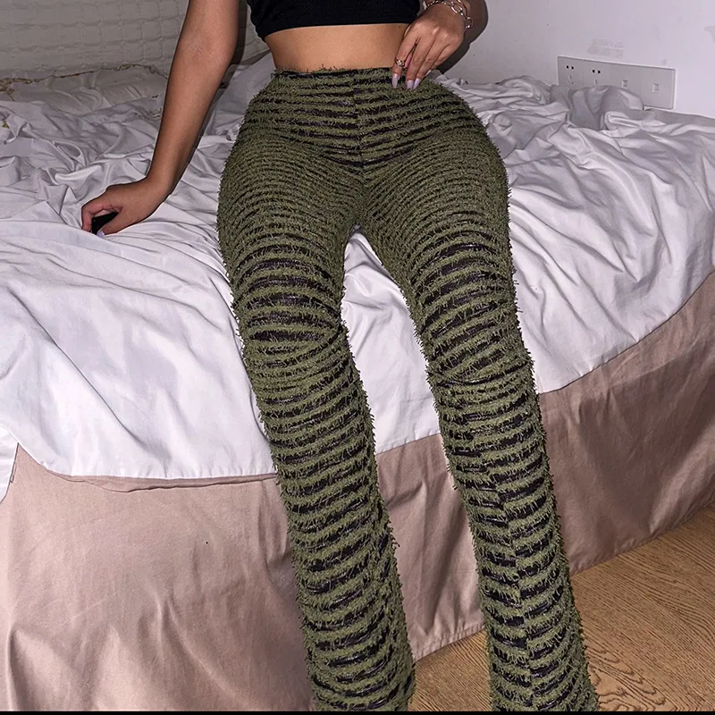 Y2k Striped Knitted Pants