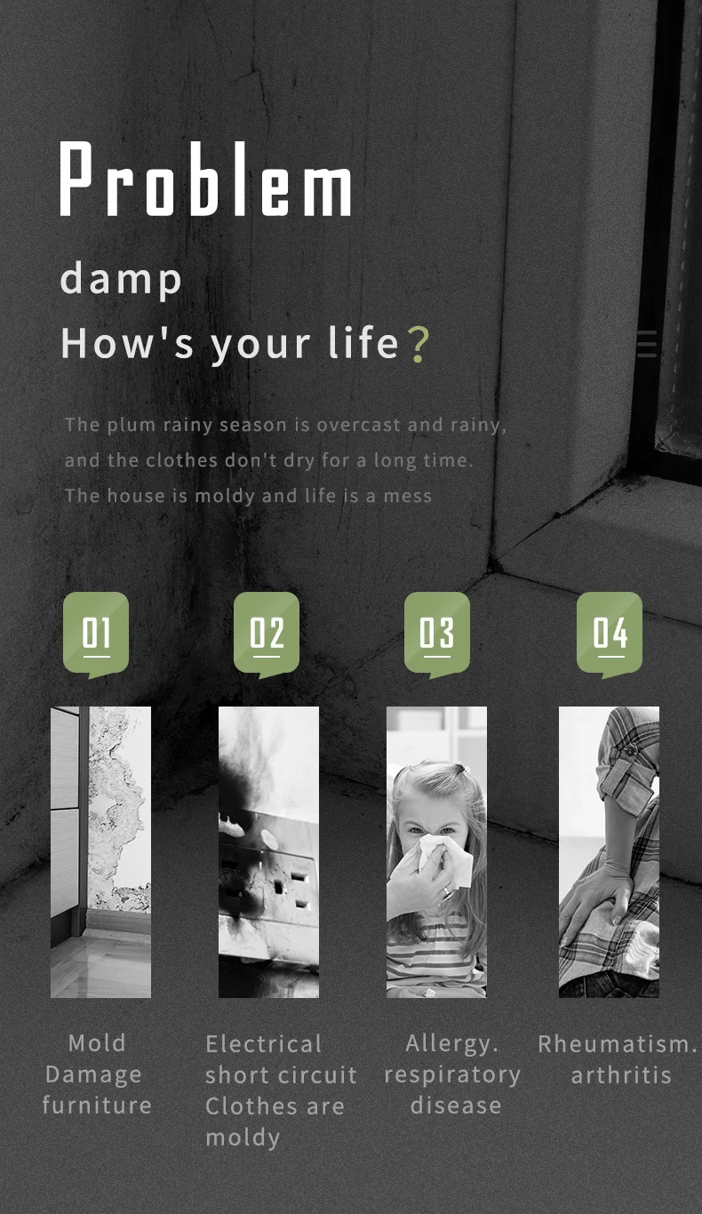 Description Picture 5 of itemDehumidifier household dehumidifier small bathroom dehumidifier drying bedroom mini dehumidifier indoor moisture-proof