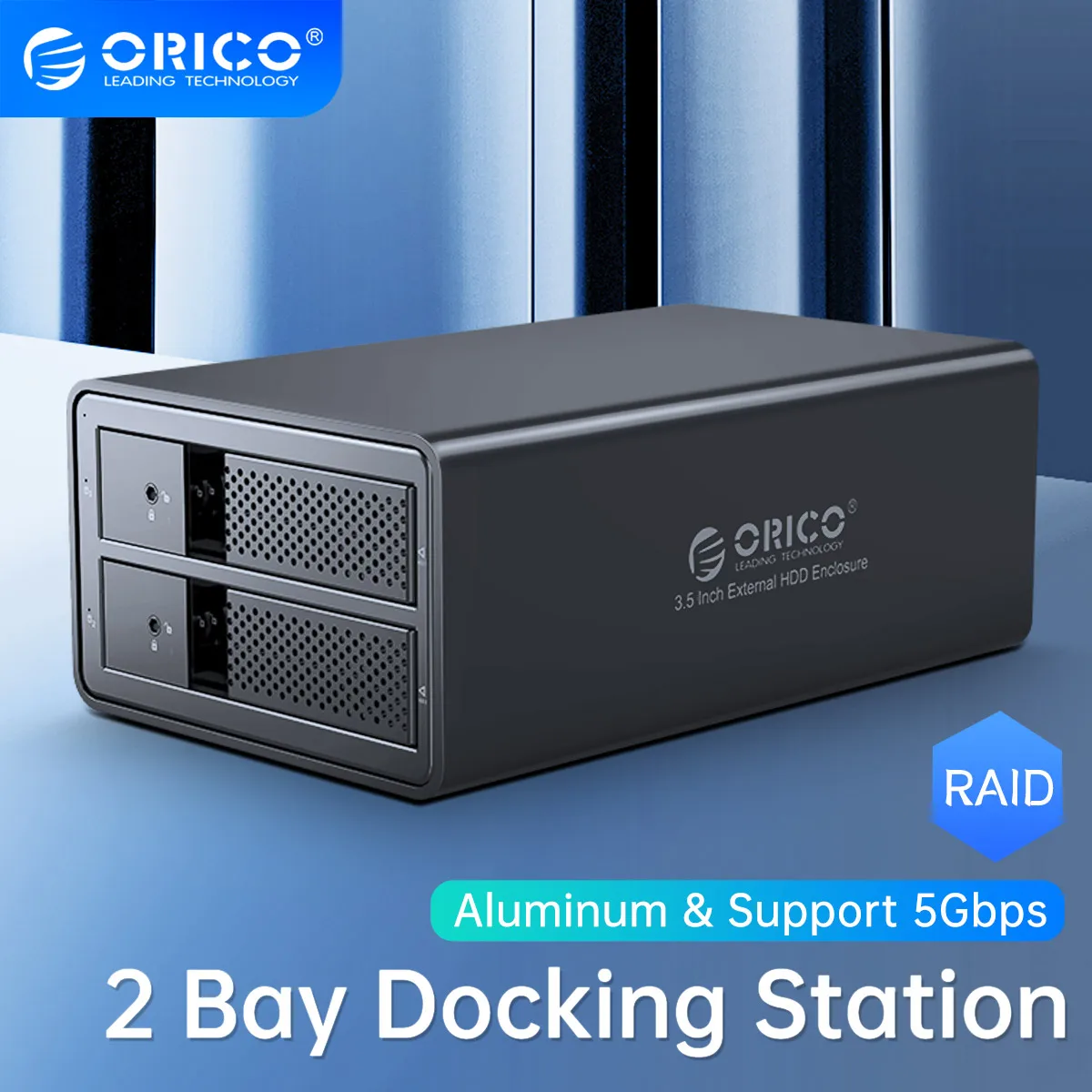 Orico 95 Series 2 Bay 3.5'' Usb3.0 To Sata With Hdd Docking Aluminum Hdd Enclosure 36w Power Hdd Case - Hdd & Ssd - AliExpress