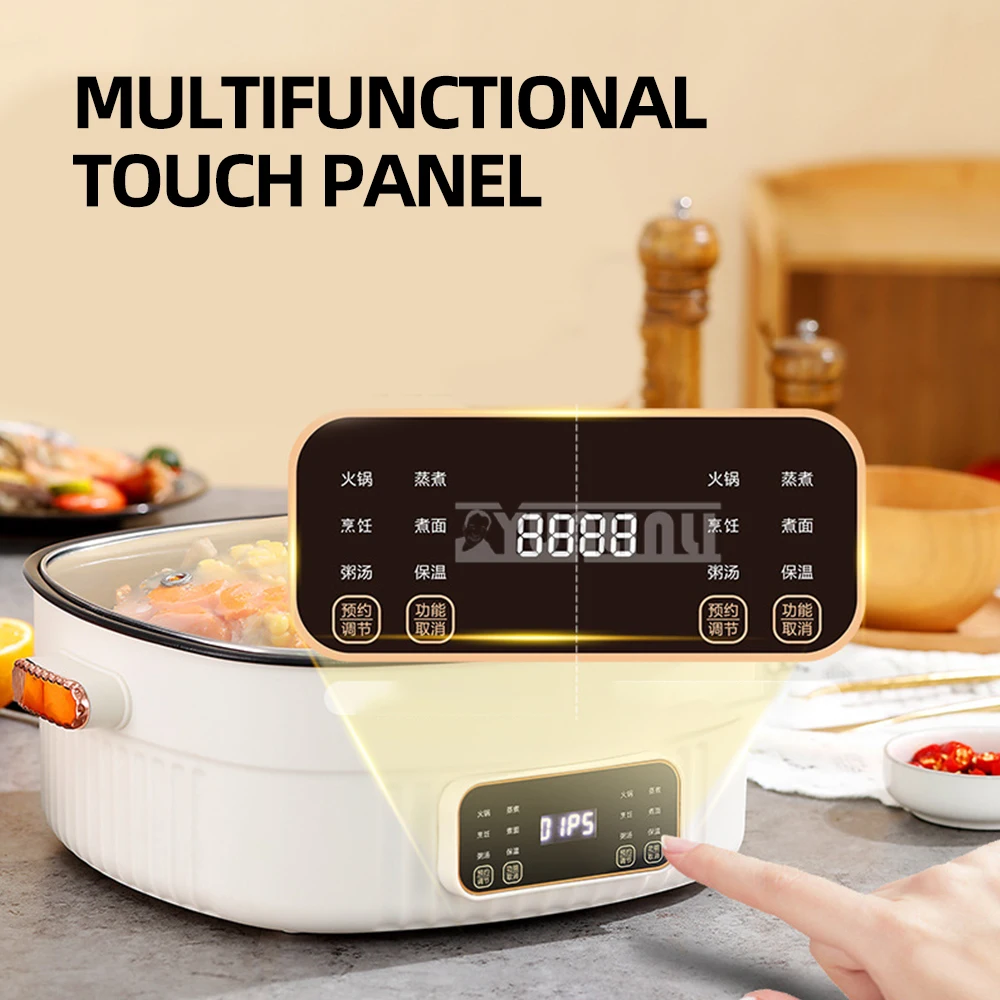 6L Non-stick Kitchen Pot Double Hot Pot Cooker Large Capacity Electric Cooking Pot Multifunctional Pişirme Aletleri 6