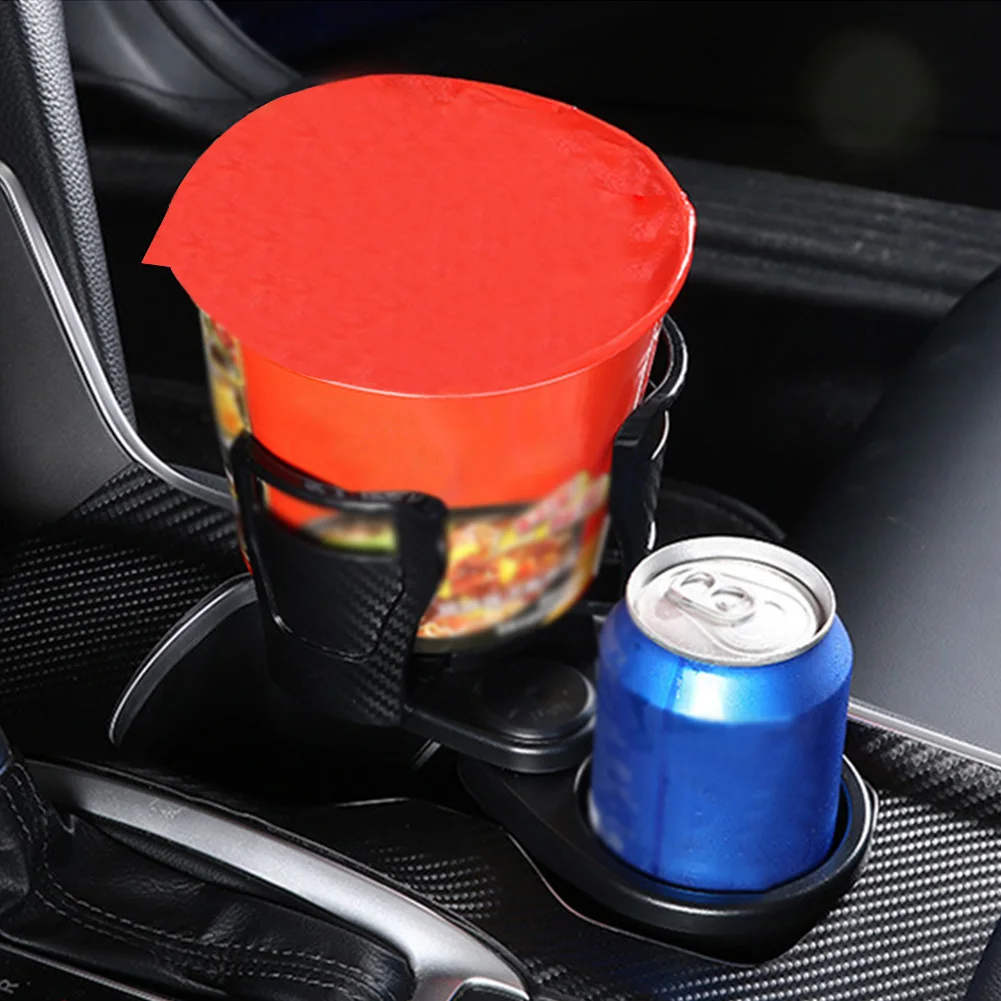 2 In 1 Cup Adapter Organizer Stand 360 Rotating Car Cup Holder Expander Adapter Base Tray Shockproof Multifunctional Dual Holder