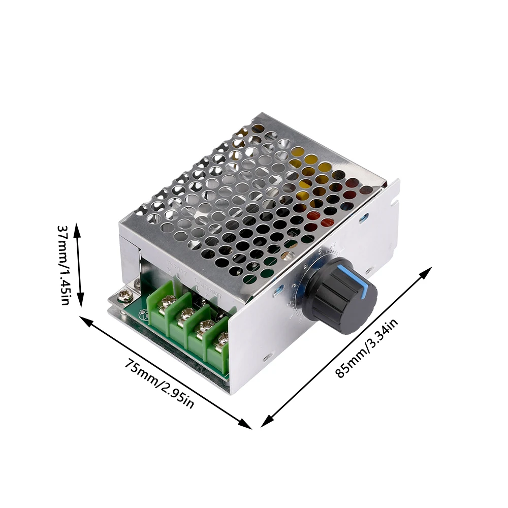 AC 220V to DC 10-210V 20A SCR PWM Motor Speed Controller Governor Voltage Regulator Speed Volt Control Switch Potentiometer