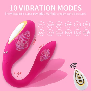 Wearable Clitoris Panties Vibrator 10 Vibrating Modes Wireless Remote Control Clit Stimulator U Shape Massager Sex Toy for Women 2