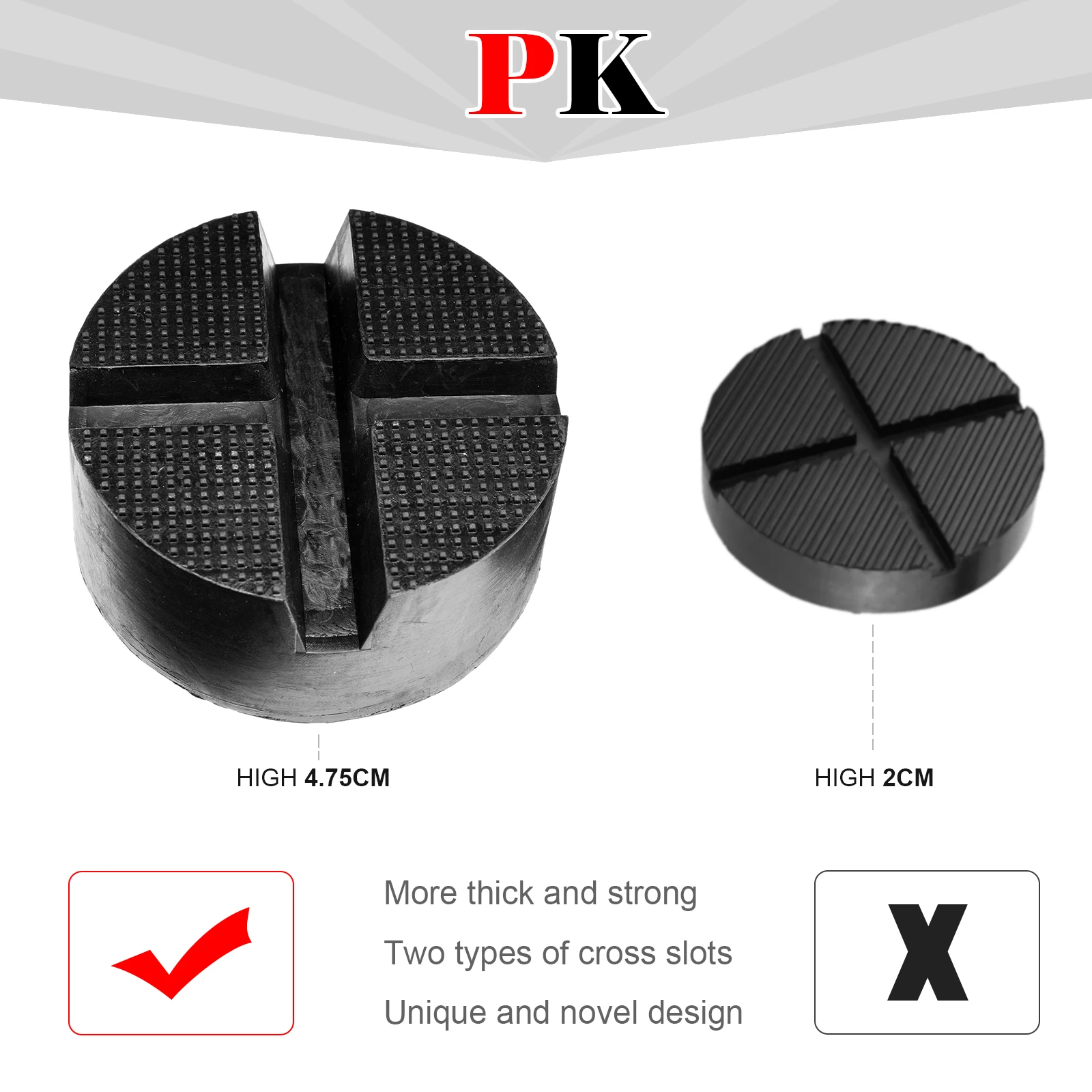 Car Universal X-Slot Jack Pad Rubber Frame Rail Adapter Protector For Pinch Weld Side Car Lifting Anti Slip Design 10x10x4.7cm 5