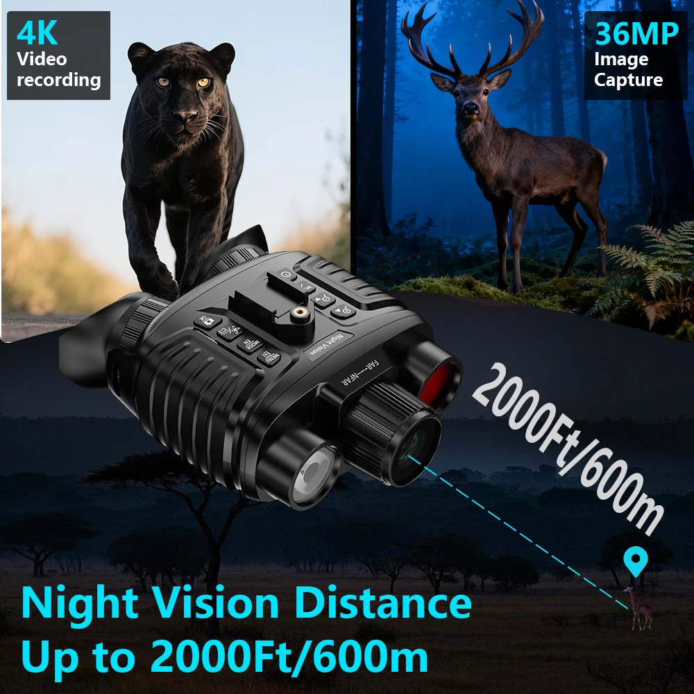 Head&Helmet Mount 4500mAh Rechargeable Night Vision Goggles Full Color Night Vis