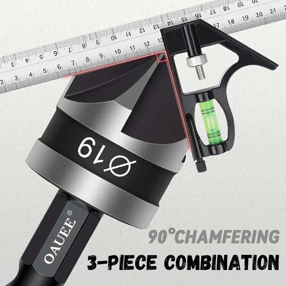 Drill Bit Set 3PCS Hex Countersink Boring 90 Degrees Countersink Drill Bit For Woodr Metal Chamfer Cutter