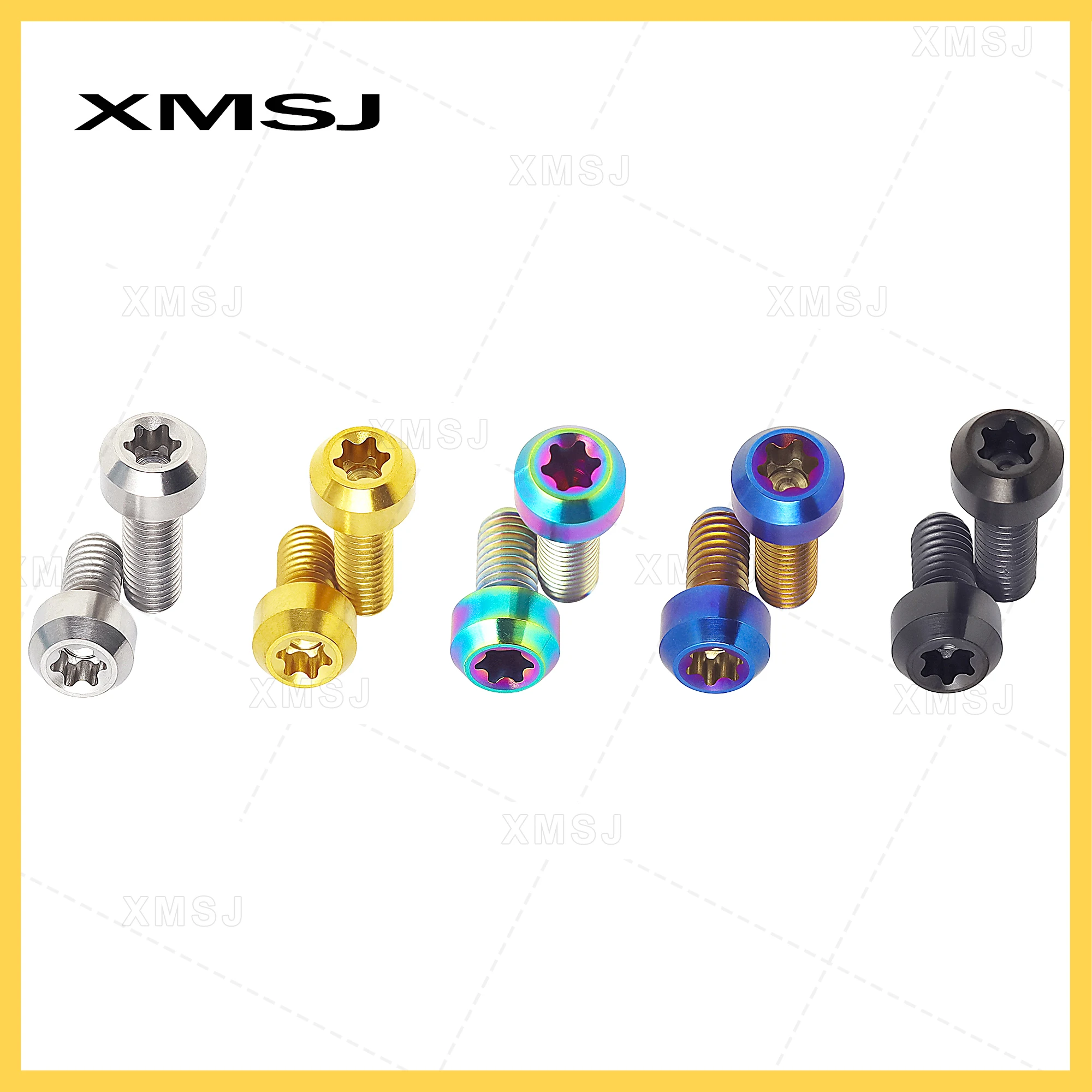 XMSJ Titanium Bolt M5x10 15 20 25 30 35 40 45 50mm T25 Torx Head for Bicycle Stem Headset Screw Motorcycle Refit Brake Fastener titanium bolts