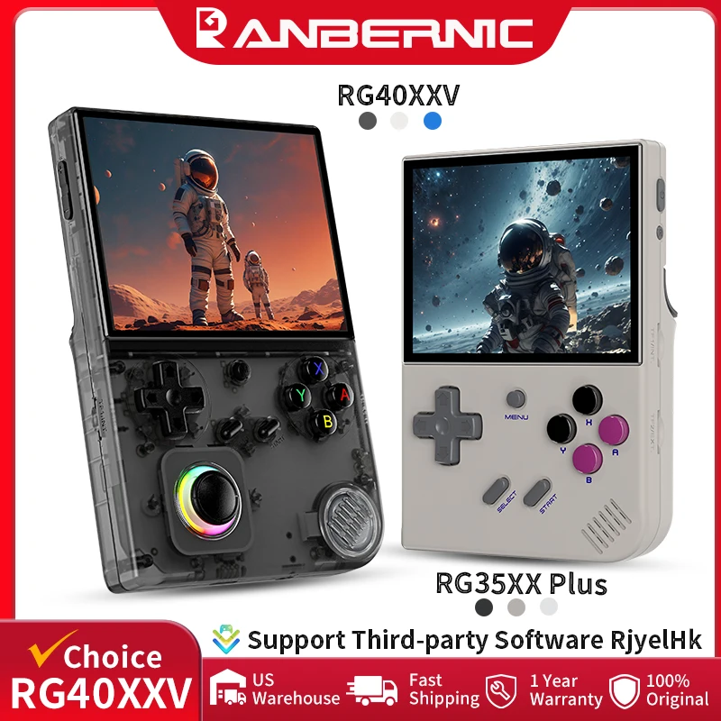 ANBERNIC-consola de juegos portátil Retro RG40XXV y RG35XX Plus, pantalla IPS de 640x480, Linux de 64 bits, 5000 juegos, compatible con WIFI,Bluetooth,HDMI