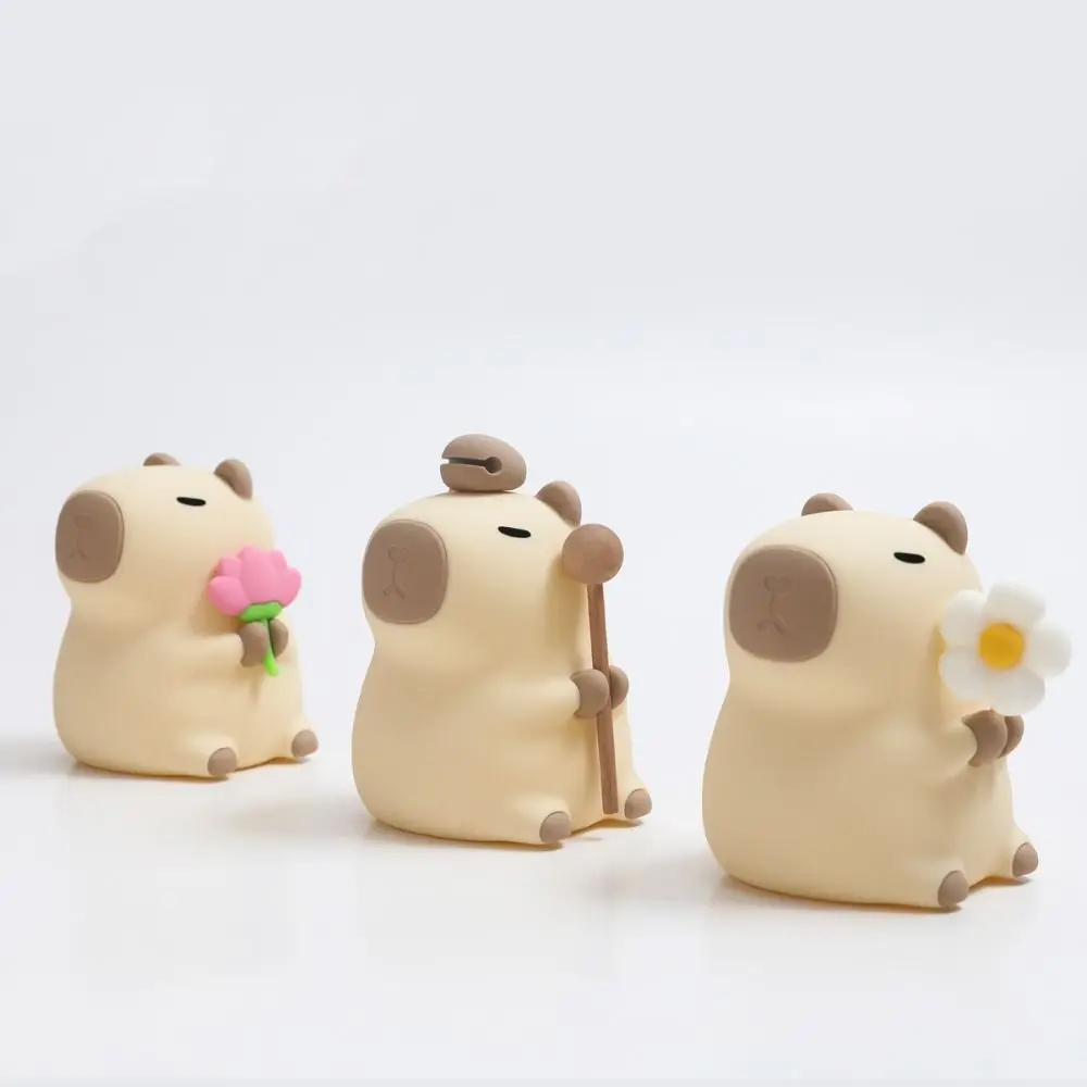 

Pat Control Silicone LED Capybara Night Light Cute Soft Desk Lamp Cartoon Creative Atmosphere Lamp Christmas