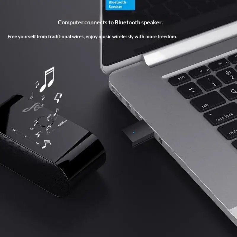 2026 새로운 1PCS USB 5.0 블루투스 오디오 송신기 데스크탑 컴퓨터 TV 오디오 연결을위한 범용 플러그 플레이 무선 어댑터