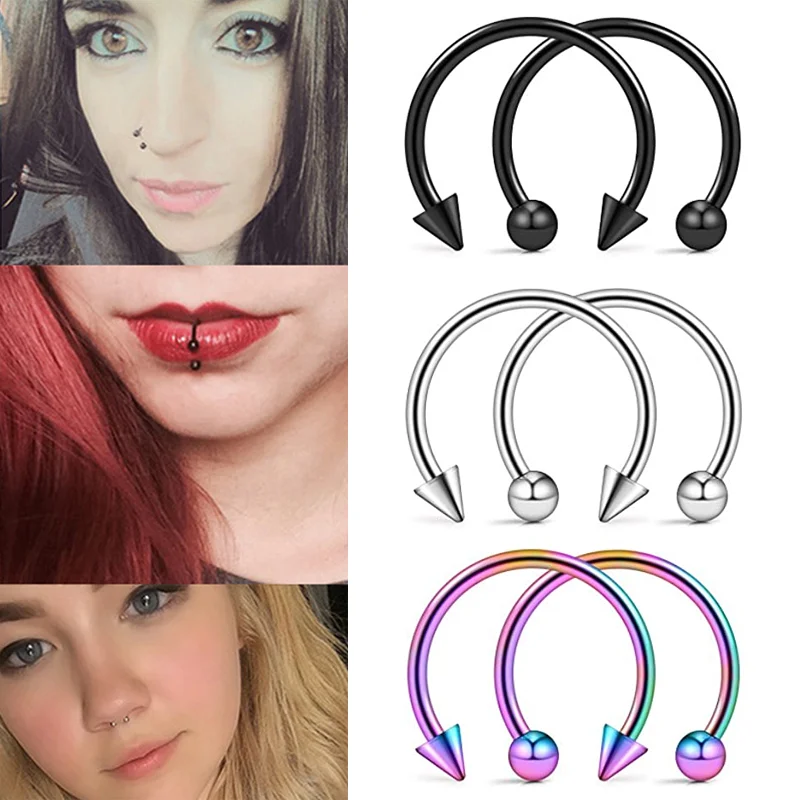 Punk C Shape Steel Nose Ring Horseshoe Lip Ring puncture Hook Clip Earrings Septum No Allergic Body Piercing Jewelry Nose Rings nose rings,piercing jewelry,body piercing earrings,ear piercing jewelry,metal jewelry,body piercing jewelry,body jewelry