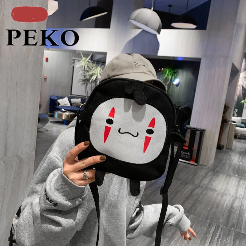 Cartoon No Face Man Bag Hayao Miyazaki Spirited Away Messenger Bag for Kids Adults Halloween Party Cosplay Shoulder Bags