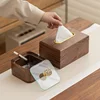 Black Walnut Tissue Box Household Creative Magnetic Cover Suction Paper Box Luxury Restaurant Table Kleenex Storage Box Ashtray 2