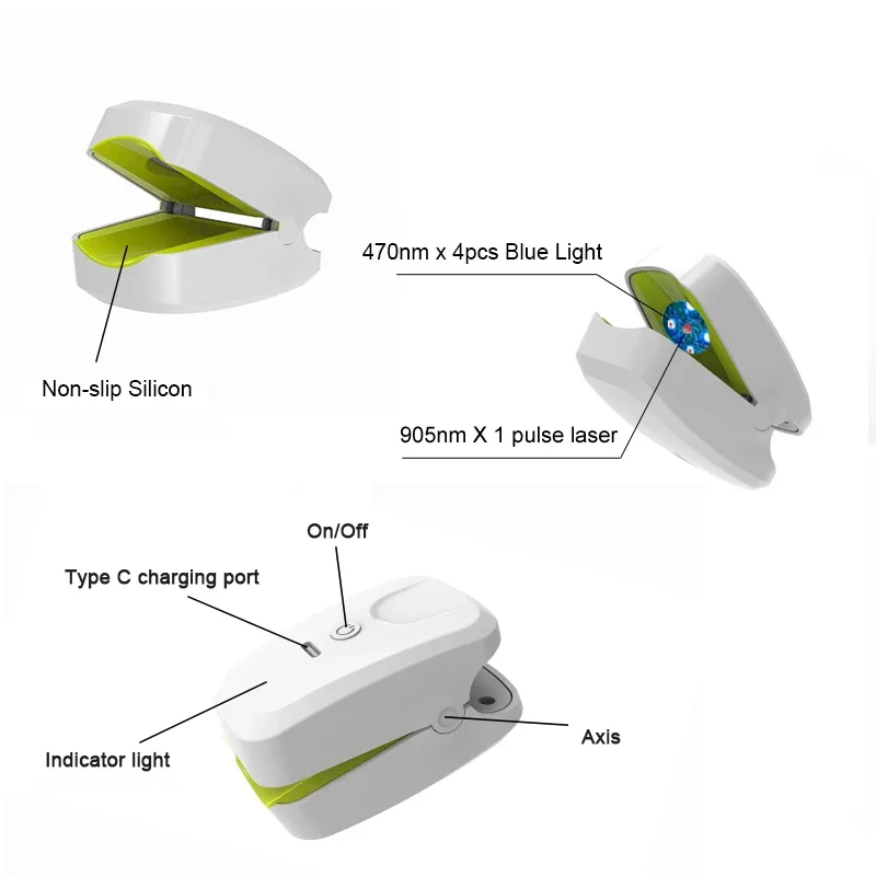 905NM Nail Fungus Laser Nail Treatments Device Light Therapy USB Charging for Fingernails and Toenails Onychomycosis Cure Tools