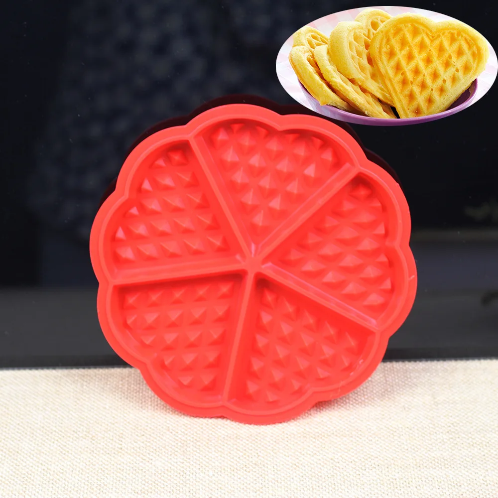 Silicone Waffle Molds Microwave Baking Cookie Heart Muffin Mould Mold Non-Stick Cake Mould Makers Roaster Cake Decorating Tools