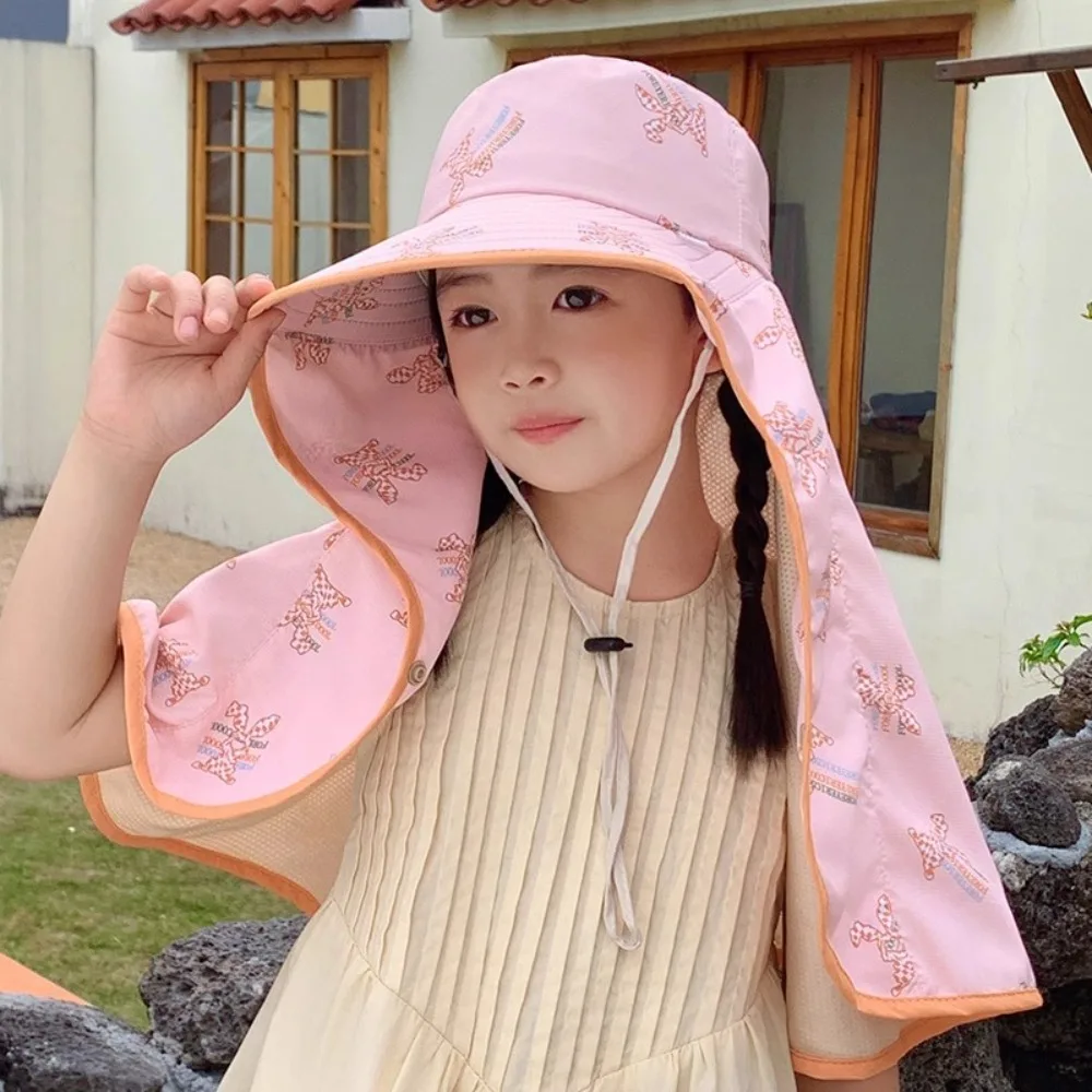 

Summer Children's Sunscreen Hat Four Seasons Shawl Anti-ultraviolet Shawl Hat Travel Protect Neck Anti-uv Sunscreen Hat Outdoor