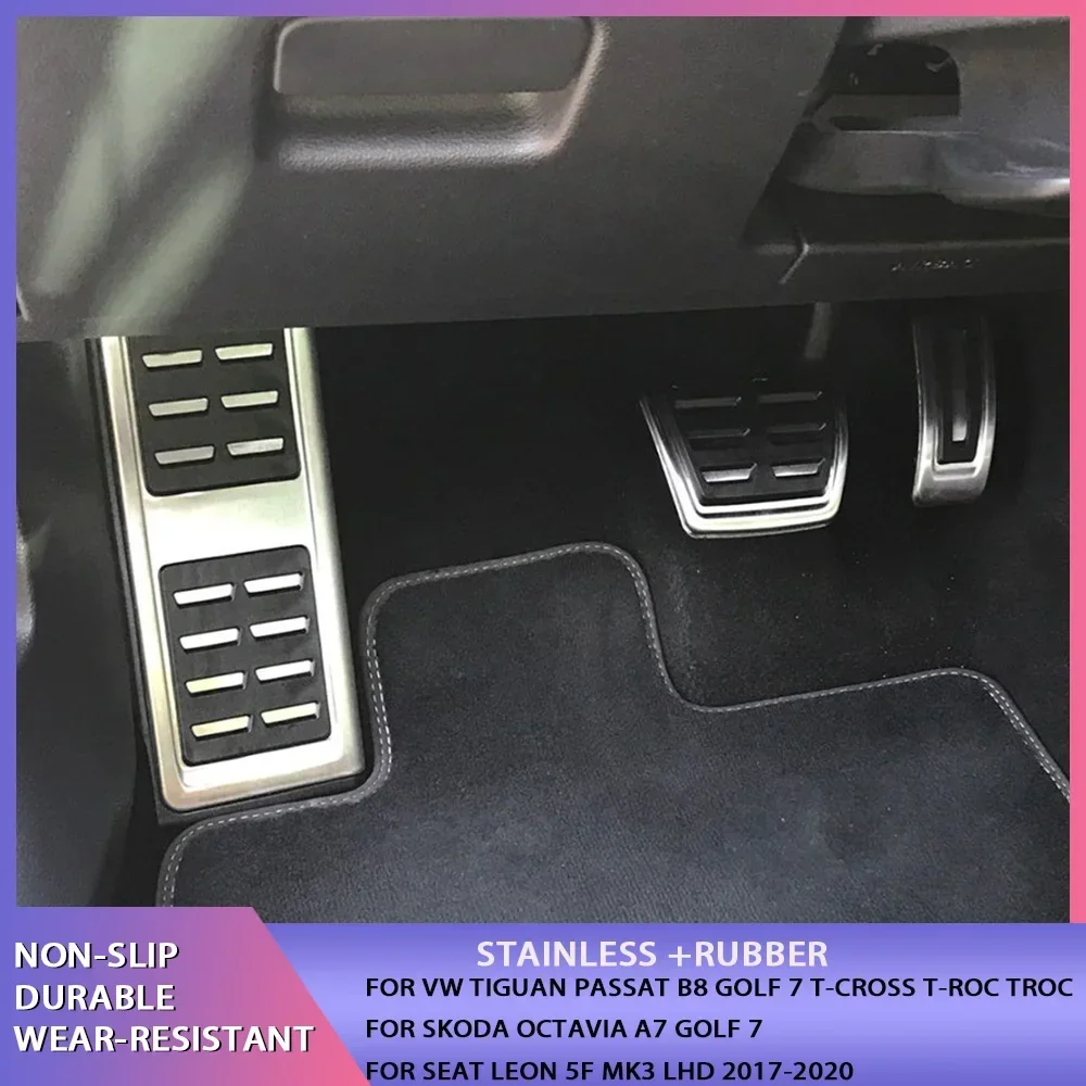 Stainless Steel Pedal Cover for VW GOLF 7 8 GTi MK7 Lamando POLO A05 Passat B8 Skoda Rapid Octavia 5E 5F A7 2014+ pedal cover stainless steel pedal cover