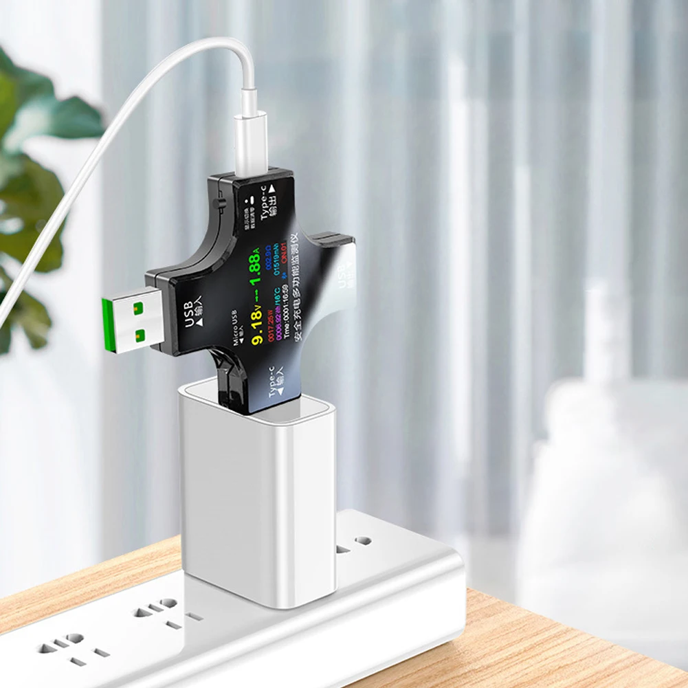 타입-C USB 테스터 타입-C PD 암페어 미터 컬러 디지털 디스플레이 전압 전류 측정기 전류계 감지기 전압 USB 전류 테스터
