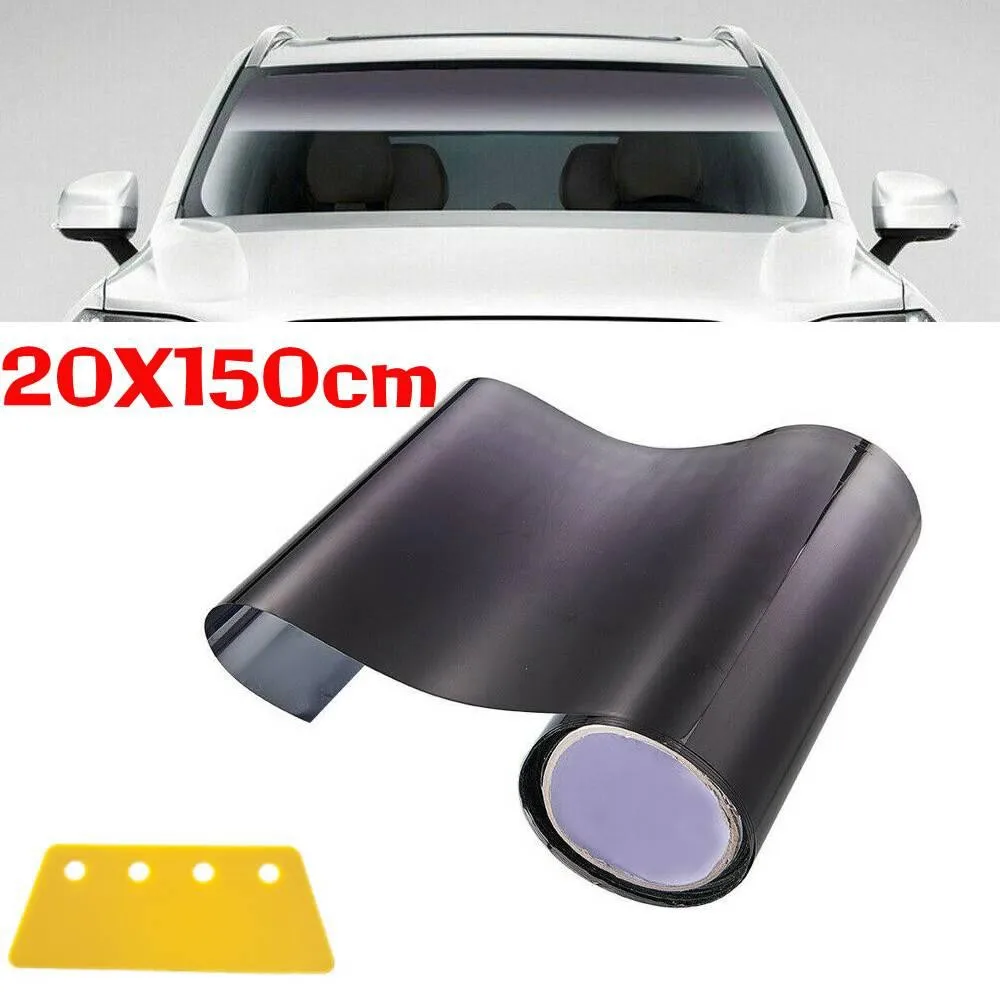 

High Quality New Car Sun Front Film UV Shade With Scraper Front Windshield PVC Stretchable Strip Sun Visor Tint