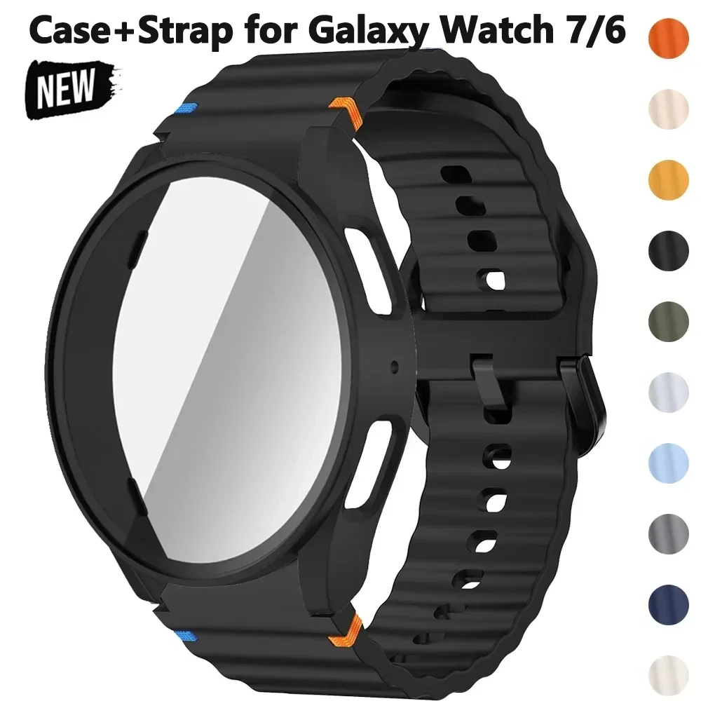 Enhanced Silicone Sport Band with Case and Screen Protector