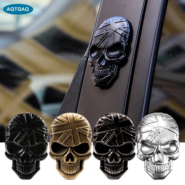 Exklusives Emblem Fahrzeug Sticker Aufkleber Metall Skull