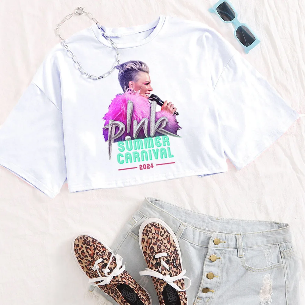 Pink Singer Summer Carnival 2024 Shirts Women Crop Top
