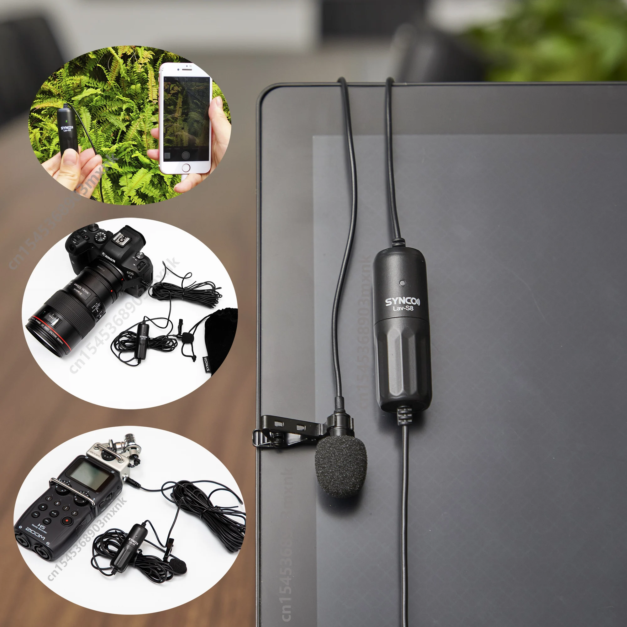 ttstar Microphone Professional for iPhone Lavalier Lapel Omnidirectional  Condenser Mic Phone Audio Video Recording Easy Clip-on Lavalier Mic for