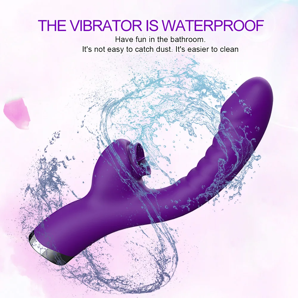 Vibrator For Women 2 In 1 Licking Machine Clitoris Stimulator G-Spot Powerful Vibro Dildo Wand Female Clit Sucker Adult Sex Toys