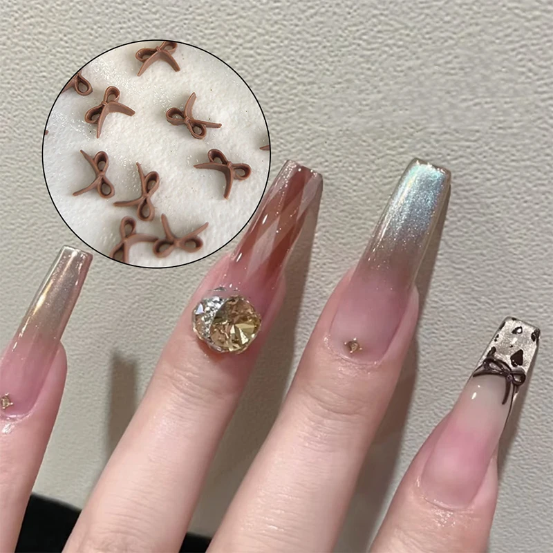 50Pcs 3D Resin Ribbon Bow Nail Charms Flatback Butterfly Bowknot Nail Art Parts DIY Manicure Jewelry Accessories