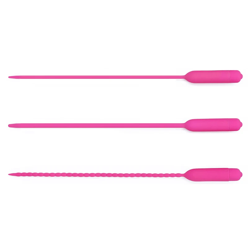 Urethral Sounding Vibrators 5.5-7.5mm Silicone Penis Plug Urethal Sound Vibration Masturbators for Men Urethra Insertion Toys penis sex toys