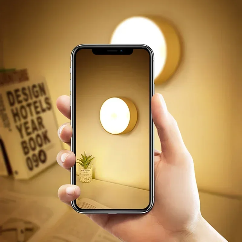 Touch Sensor LED Night Light - Portable Self-Adhesive Wall Lamp with Dimmable Glow