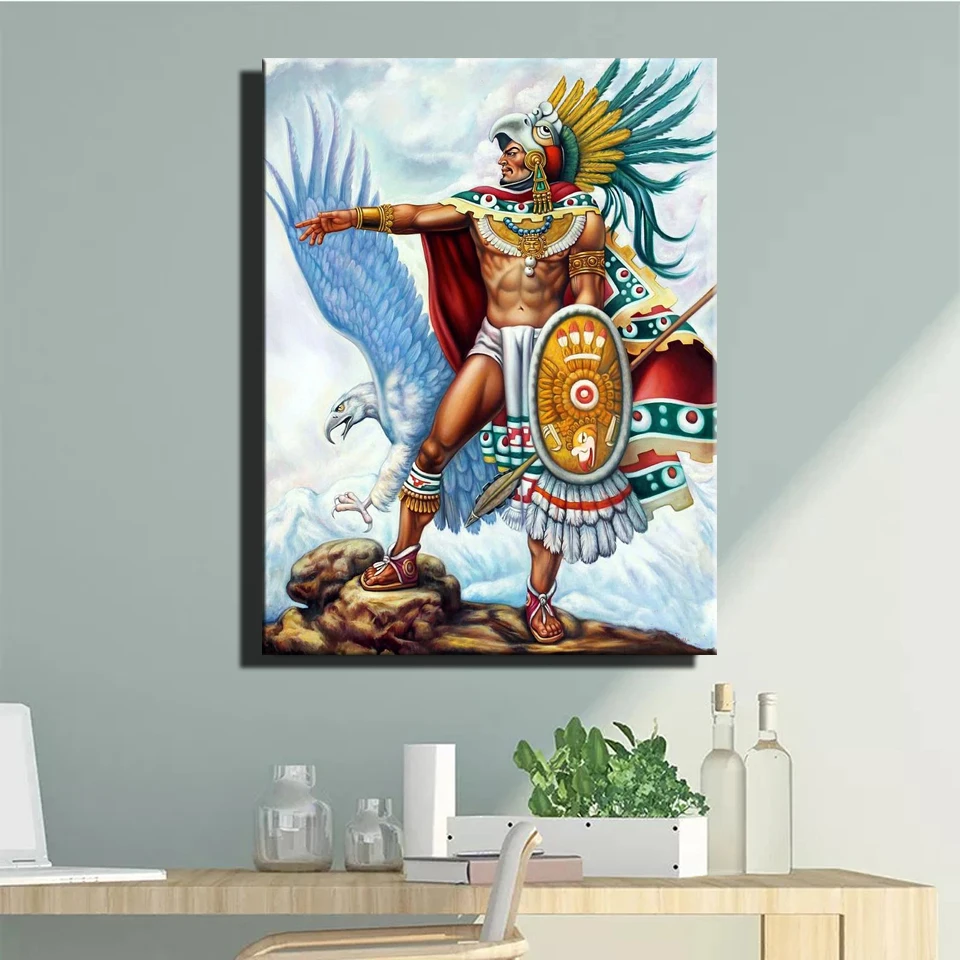 DIY 5D Diamond Painting Aztec Warrior Eagle Mexican art Cross Stitch Kit  Full Drill Embroidery Mosaic Art Picture of Rhinestaone - AliExpress, image size:960x960