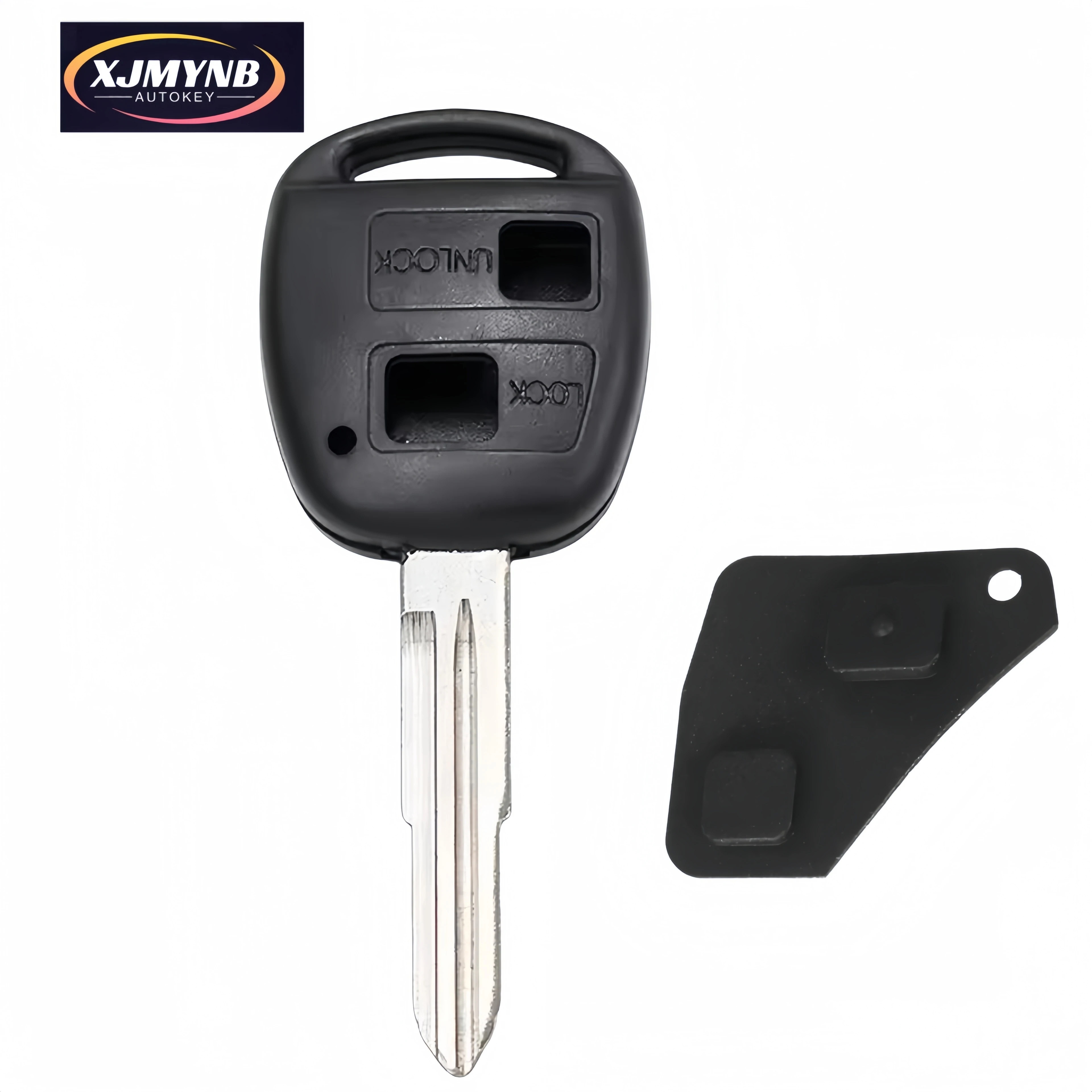 Premium 2-Button Remote Key Case Cover with Rubber Pad
