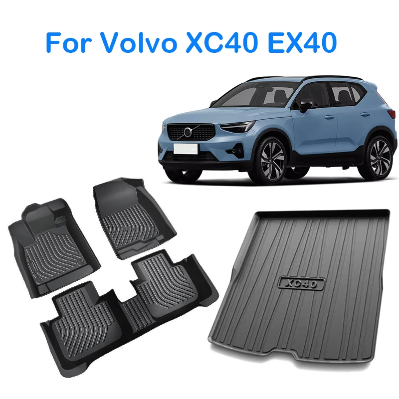 Car Floor Mats Cargo Liner Mat Non-slip Waterproof Foot Pad For Volvo XC40 EX40 LHD TPE Car Carpets Accessories