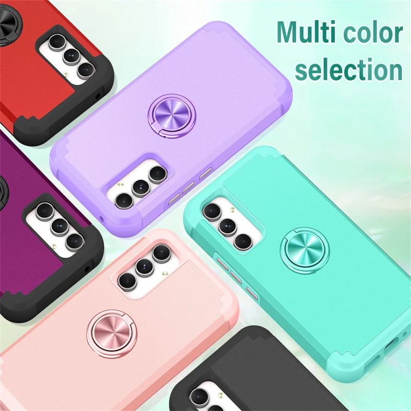 마그네틱 링 스탠드 폰 케이스, 삼성 갤럭시 A14, A54 5G, A15, A12, 자동차 거치대 하드 PC 킥 스탠드, 충격 방지 풀 폰 커버